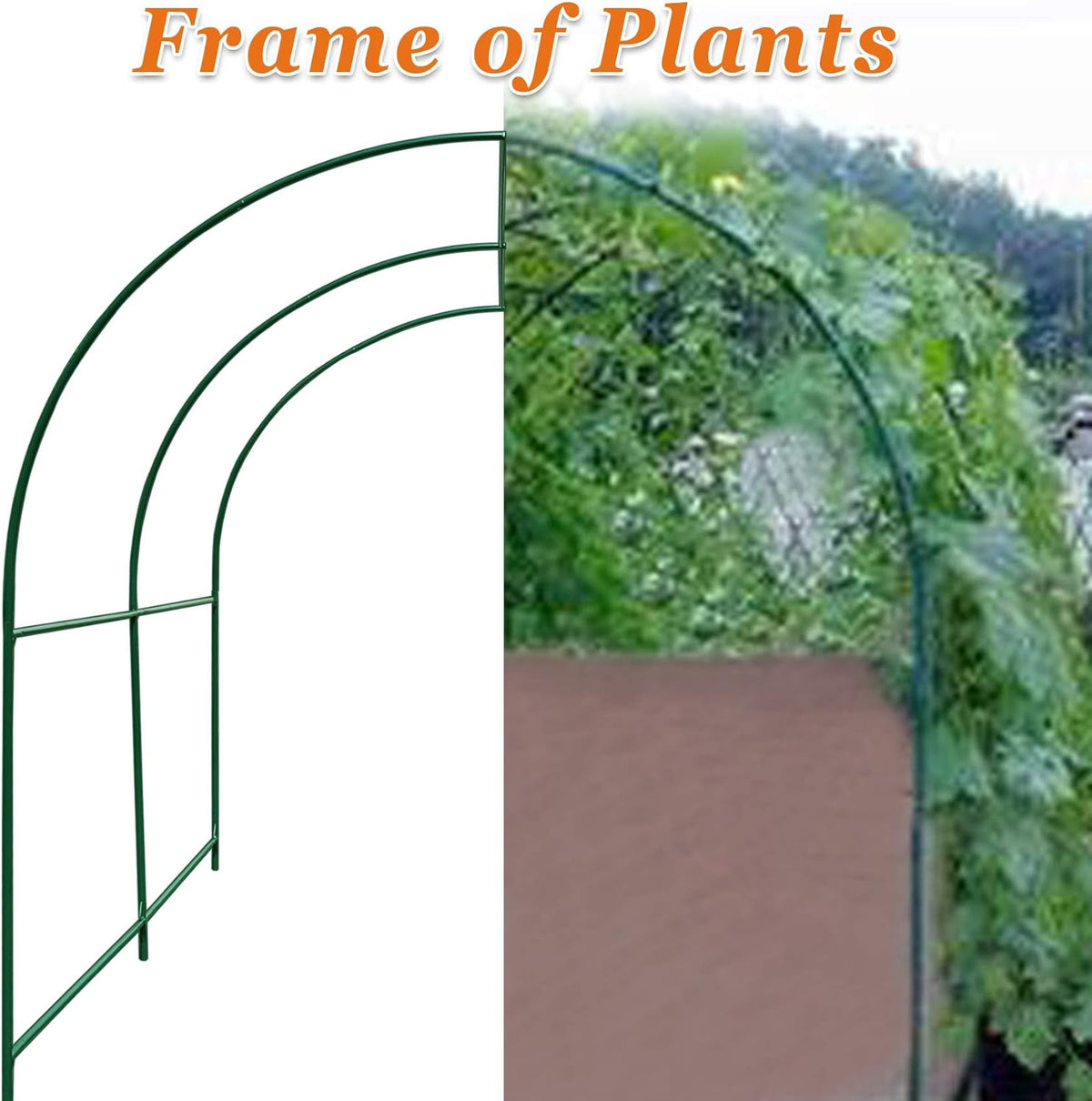 Strong Camel Greenhouse Replacement Frame for Larger Hot Garden House , Support Arch Frame Climbing Plants/Flowers/Vegetables (6.5'x 7' x 7.2')