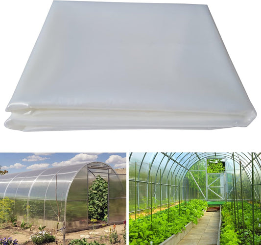 6 mil (24ft x 25ft) 100% Virgin Material. 5Layers Advanced Extrusion Technology for UV Protection, Anti-drip, Anti-Fog, Thermal and Strength. 4Years Lifetime UV Resistant Greenhouse Plastic
