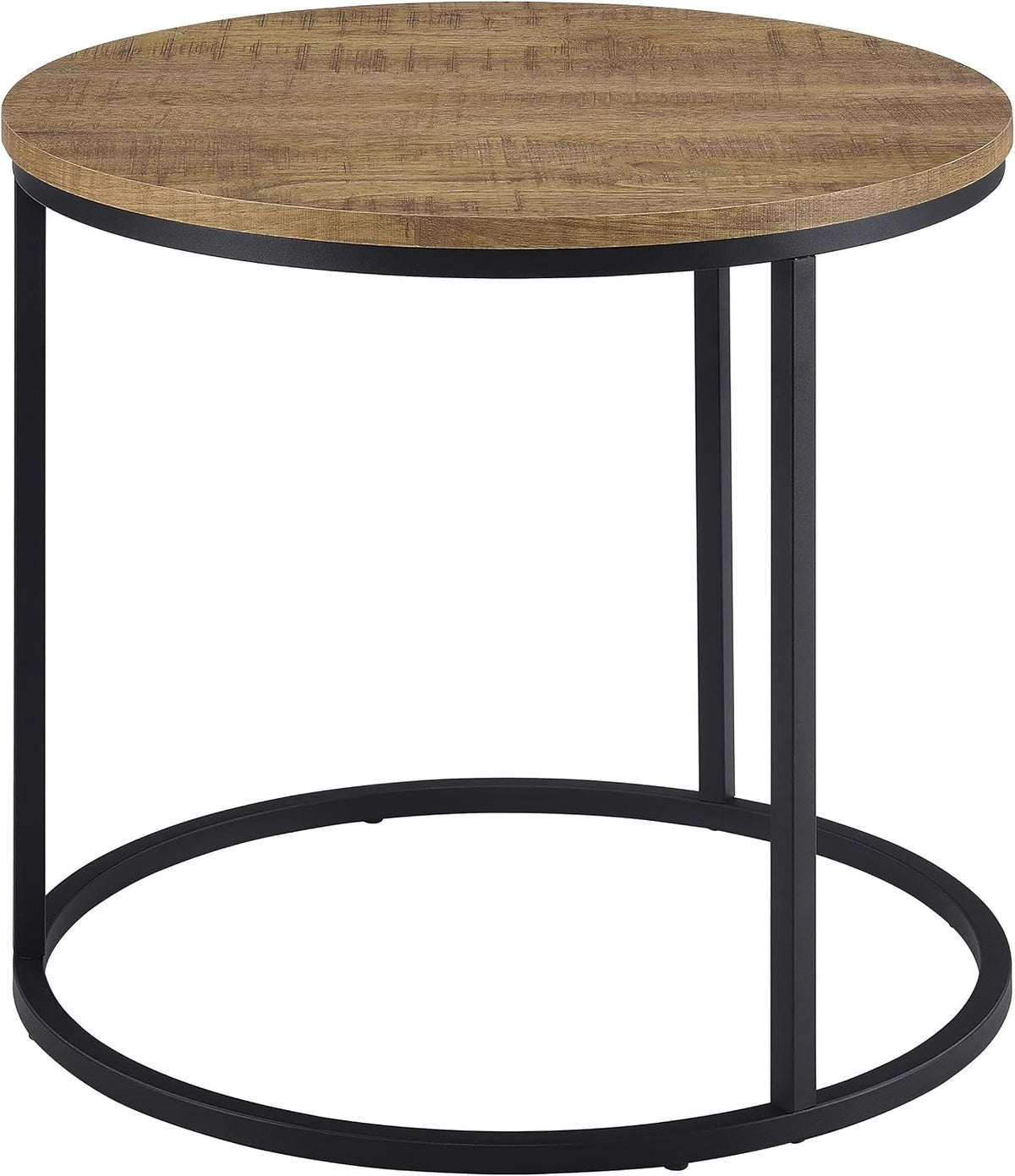 Coaster Home Furnishings - Lainey - Wood and Metal - End Table with Round Top, Open Metal Base and Rustic Style - Living Room - 23-Inch - Mango - 736037