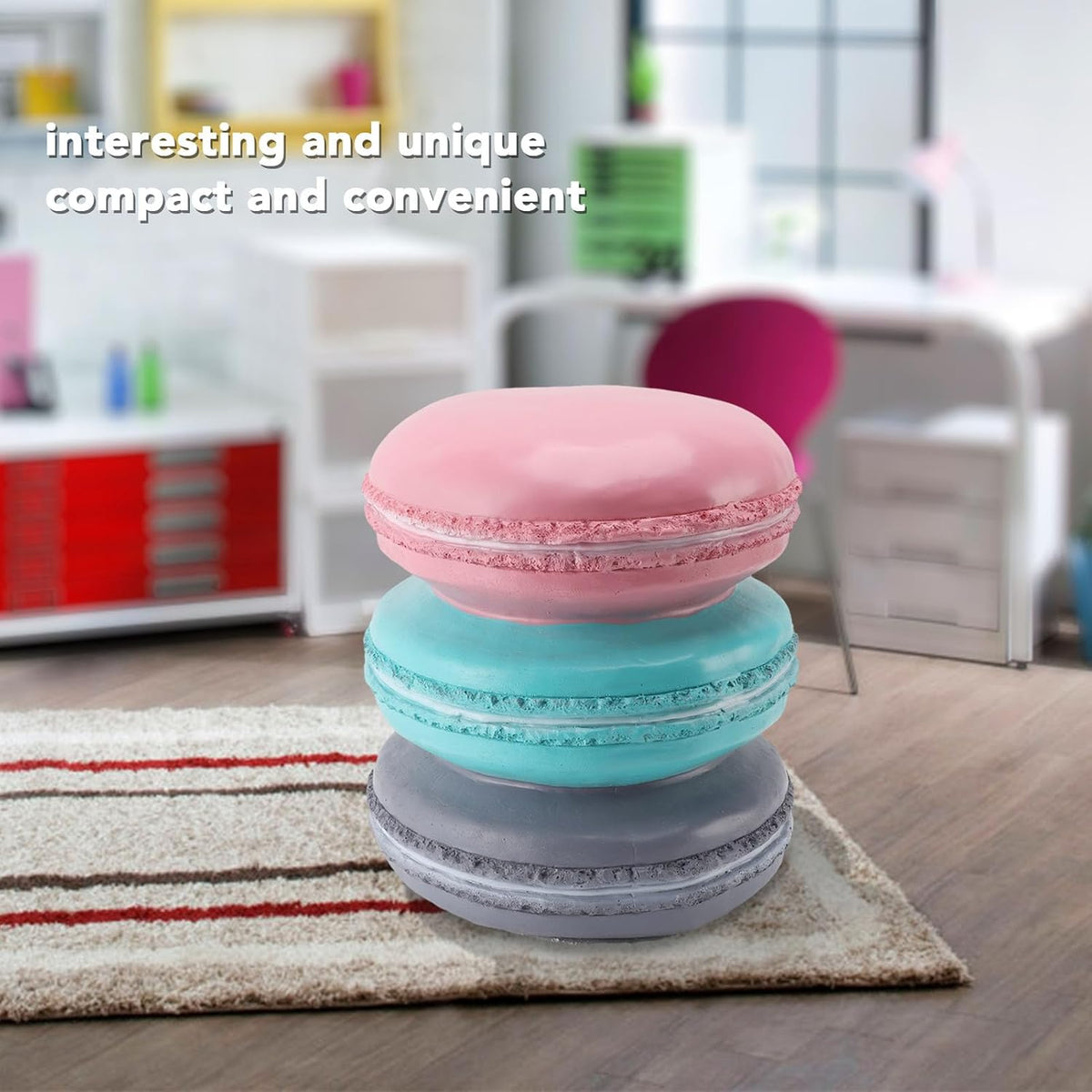Sorandy Food Shoe Changing Stool, Compact Design Lightweight Cute Soft Stool, Ergonomic Seat for Living Room, Bedroom, Kitchen & Home Decor