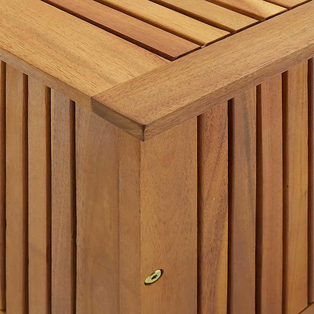 Gecheer Garden Storage Box, Solid Acacia Wood Outdoor Storage Bench 90x50x58 cm with Water Resistant Bag for Patio and Indoor Organization