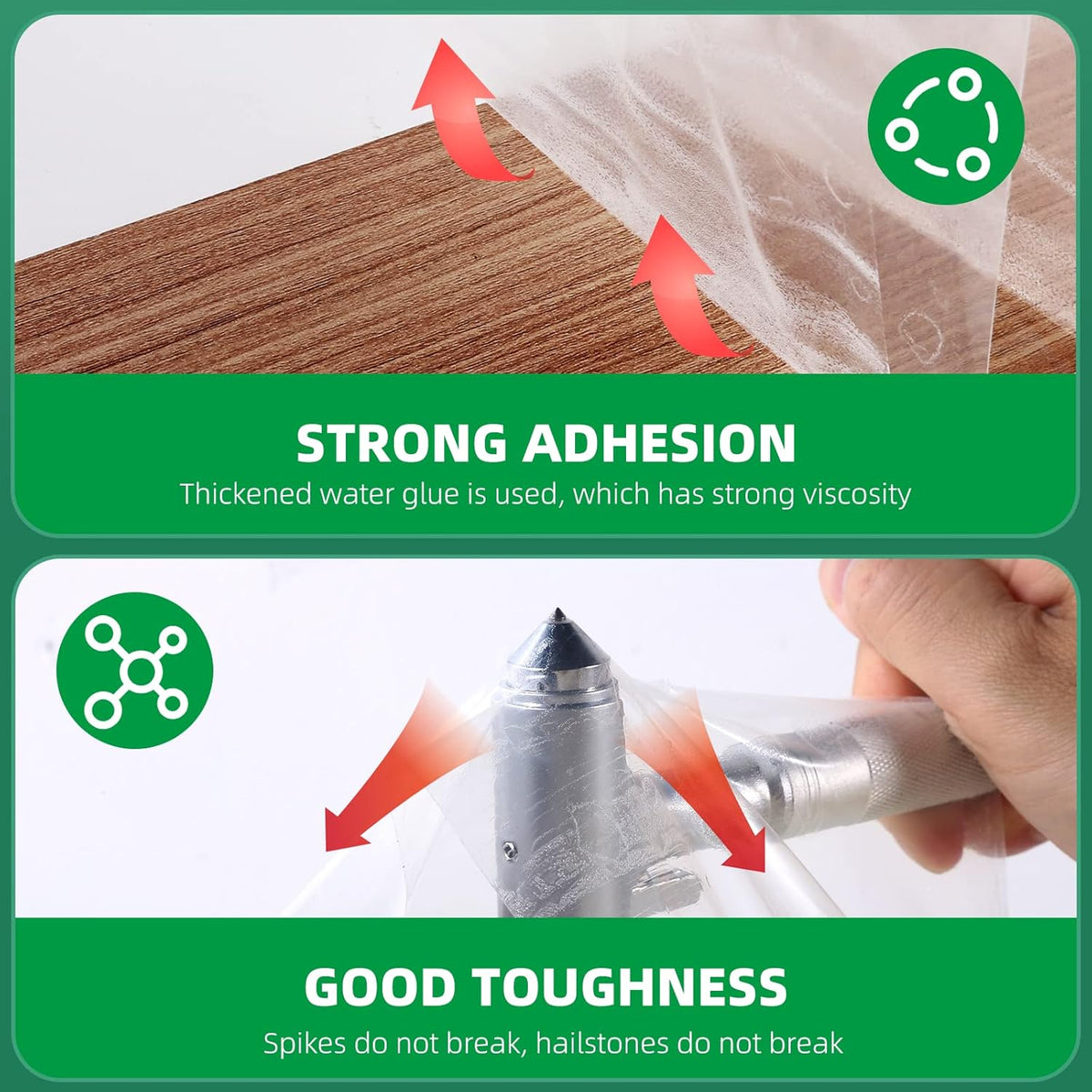 Greenhouse Repair Tape, 6.3 mil Thickness Greenhouse Plastic Tape, Clear UV Resistant Greenhouse Sheeting Coverings Film Tape(6inX213ft)