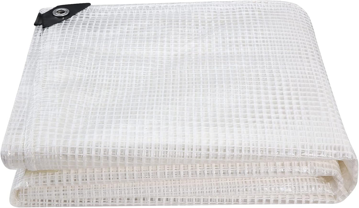 Clear Greenhouse Heavy Duty tarp 14 Mil Clear Waterproof Cover,UV Resistant Poly Tarp with Grommets 30x40ft Superior Strength,for Gardening, Farming, Nursery, Garden
