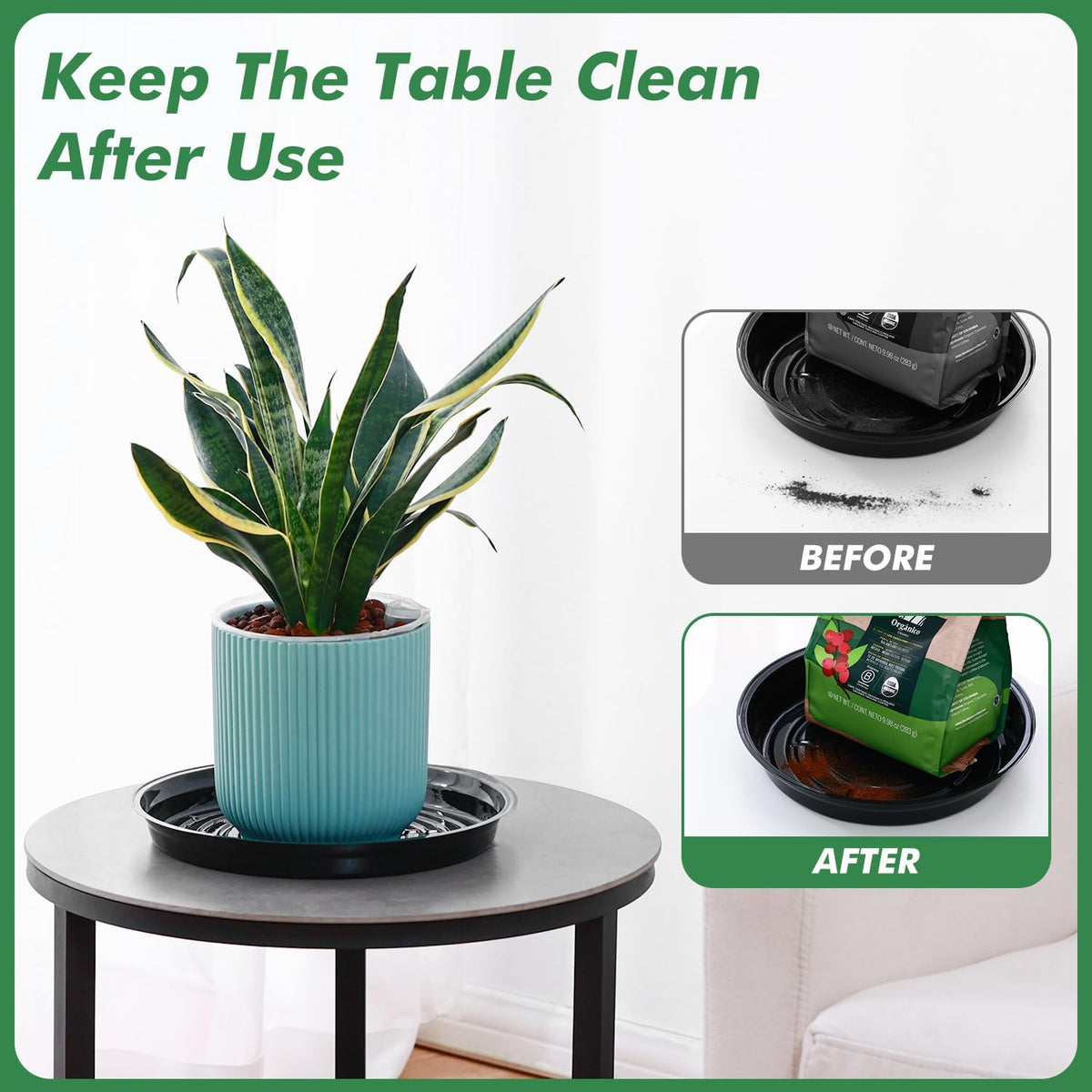 20 Pack 6 Inch Plant Saucer, Black Plant Saucers for Indoors No Holes, Plastic Plant Saucer for Plant Pots Plant Water Catcher Tray, Small Flower Pot Saucers Bulk Plant Drip Trays for Potted Plants