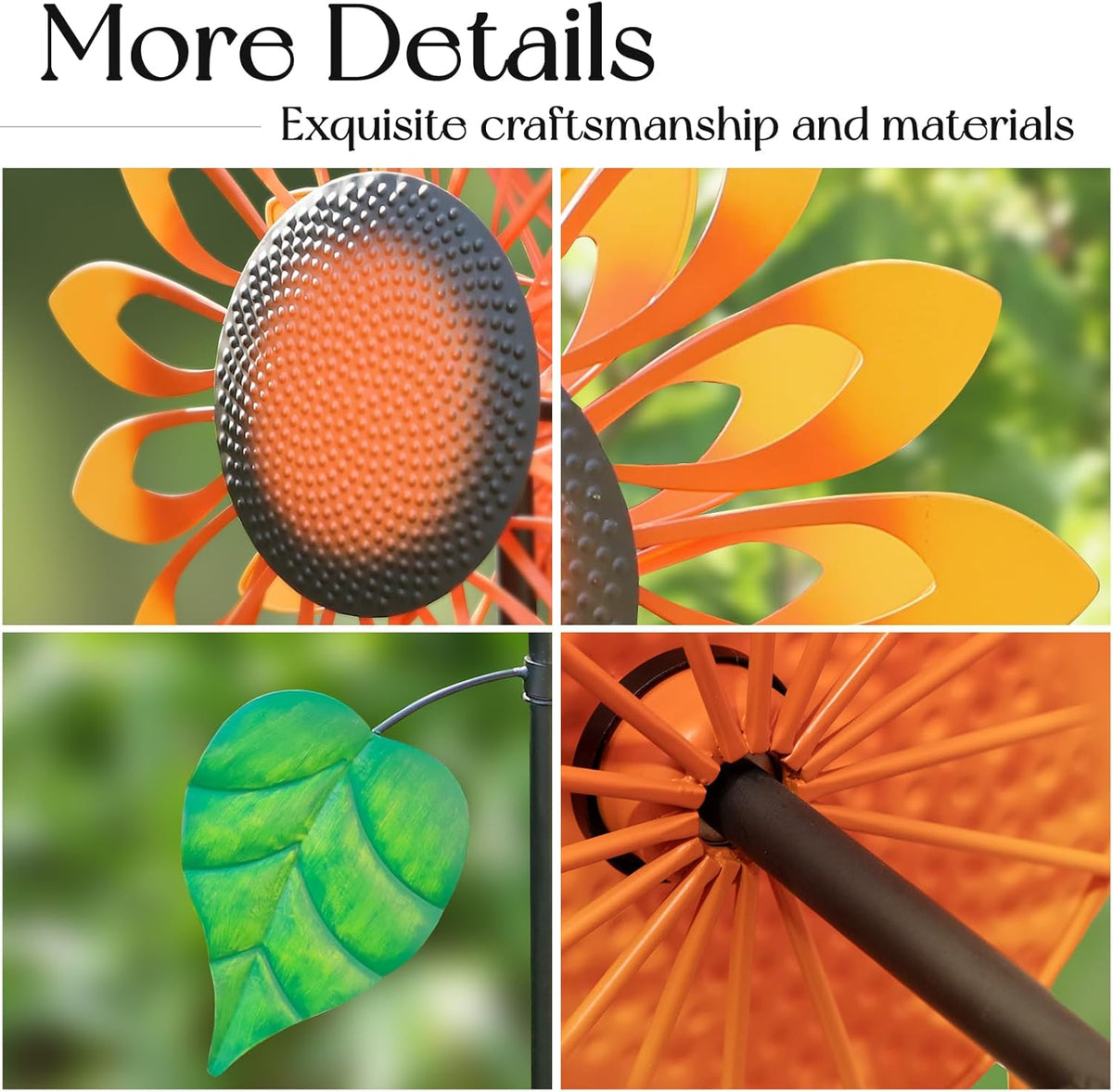 Wind Spinners for Yard and Garden Large, Wind Spinner Outdoor Metal Large, 84 Inch Wind Sculptures Birthday Gifts for Women(Double Sided Sunflower)