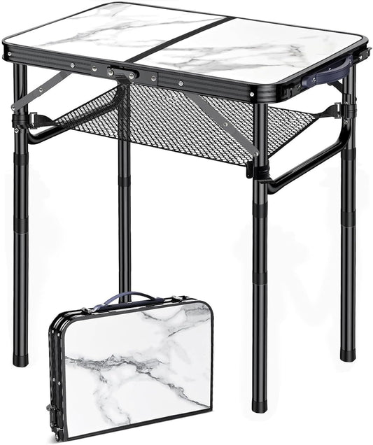 Folding TV Trays Foldable Dinner Tray Table, 3 Adjustable Height, 24"x 16" | Food Snack Eating Couch Side Table, Aluminum Portable Sofa Tray End Table for Outdoor Camp Pinic Indoor Bed Couch Living Room