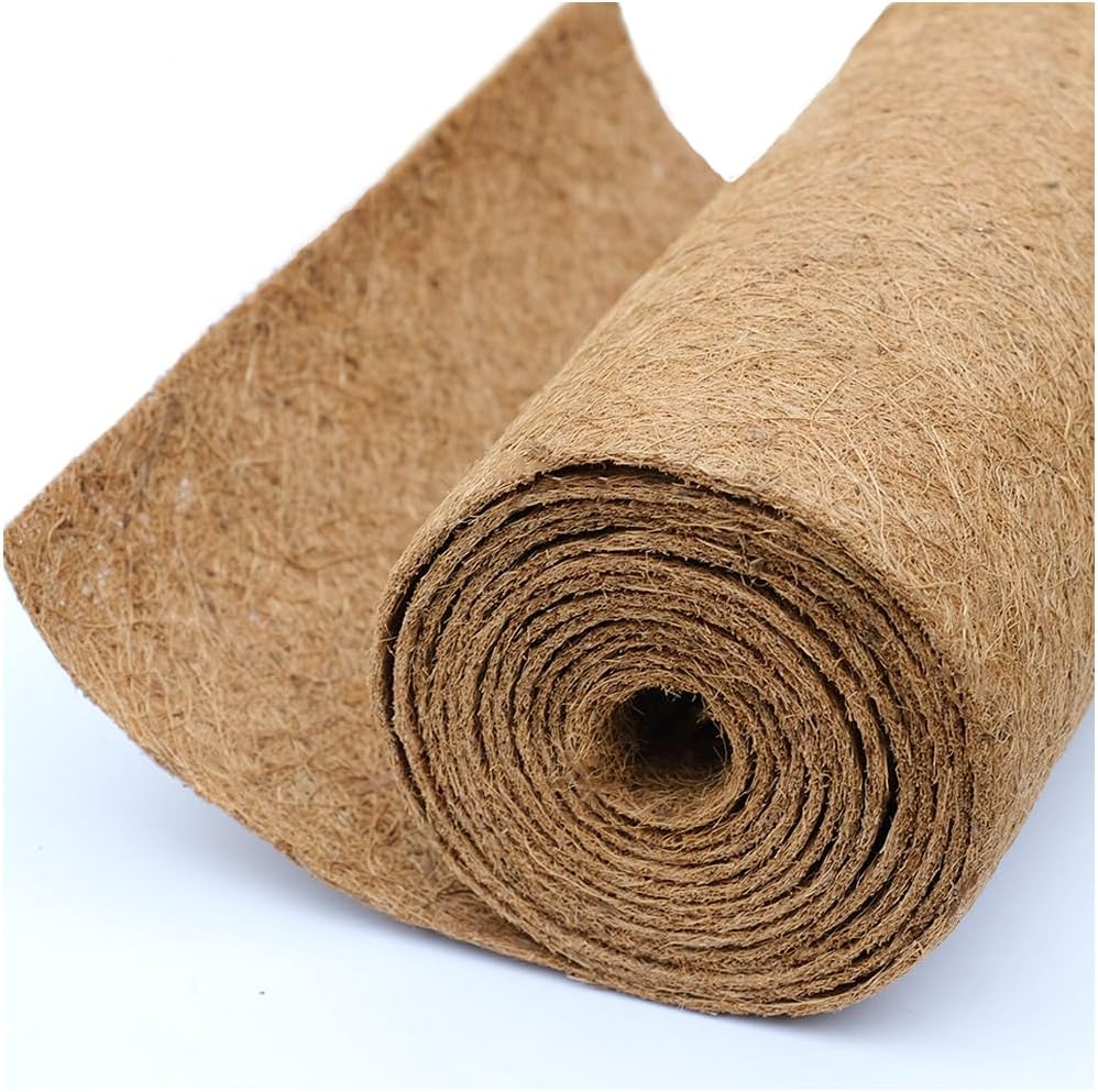 Coco Coir Liner, Yarrdfir 16x80 inch Natural Coconut Liners for planters Flower Basket, Natural Coconut Fiber mat, Garden Decoration, Animal pet pad, Reptile Carpet