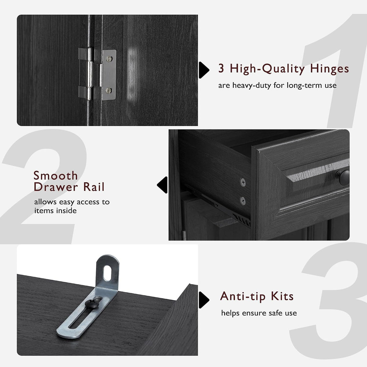 Tall Arched Pantry Cabinet with Pull-Out Cabinet Organizers, Brown | 71"H Farmhouse Storage Cabinet with 6 Door Shelves, 2 Drawers, Anti-Tipping, Embossed Texture for Dining Room