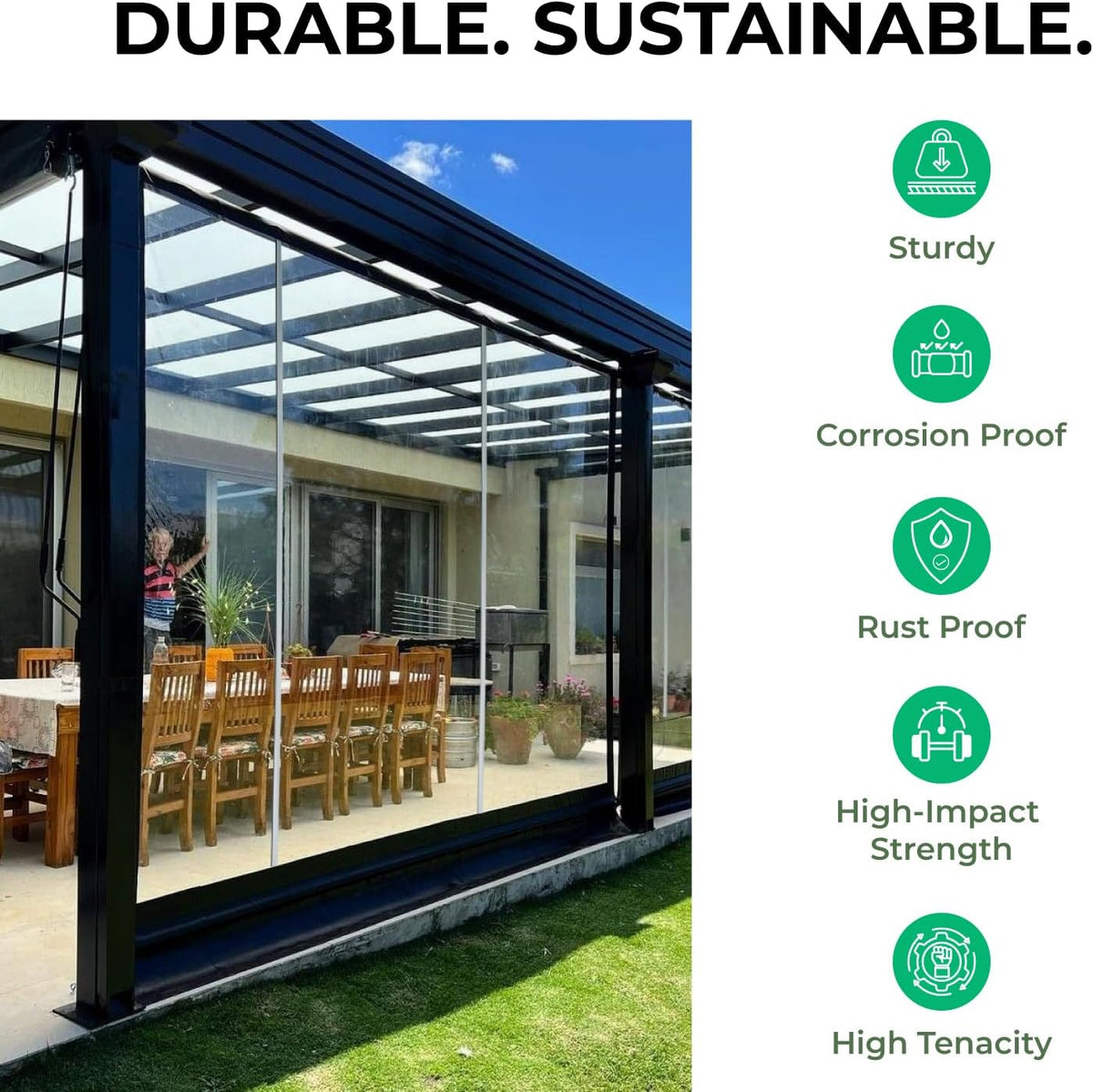 Aluminum H Connectors - Fits 4mm, 6mm, 8mm, or 10mm Twin-Wall Greenhouse Panels, Join 2 Pieces of Panels Together, 4-Foot Length, 10 Pieces (8mm Aluminum H Connectors)