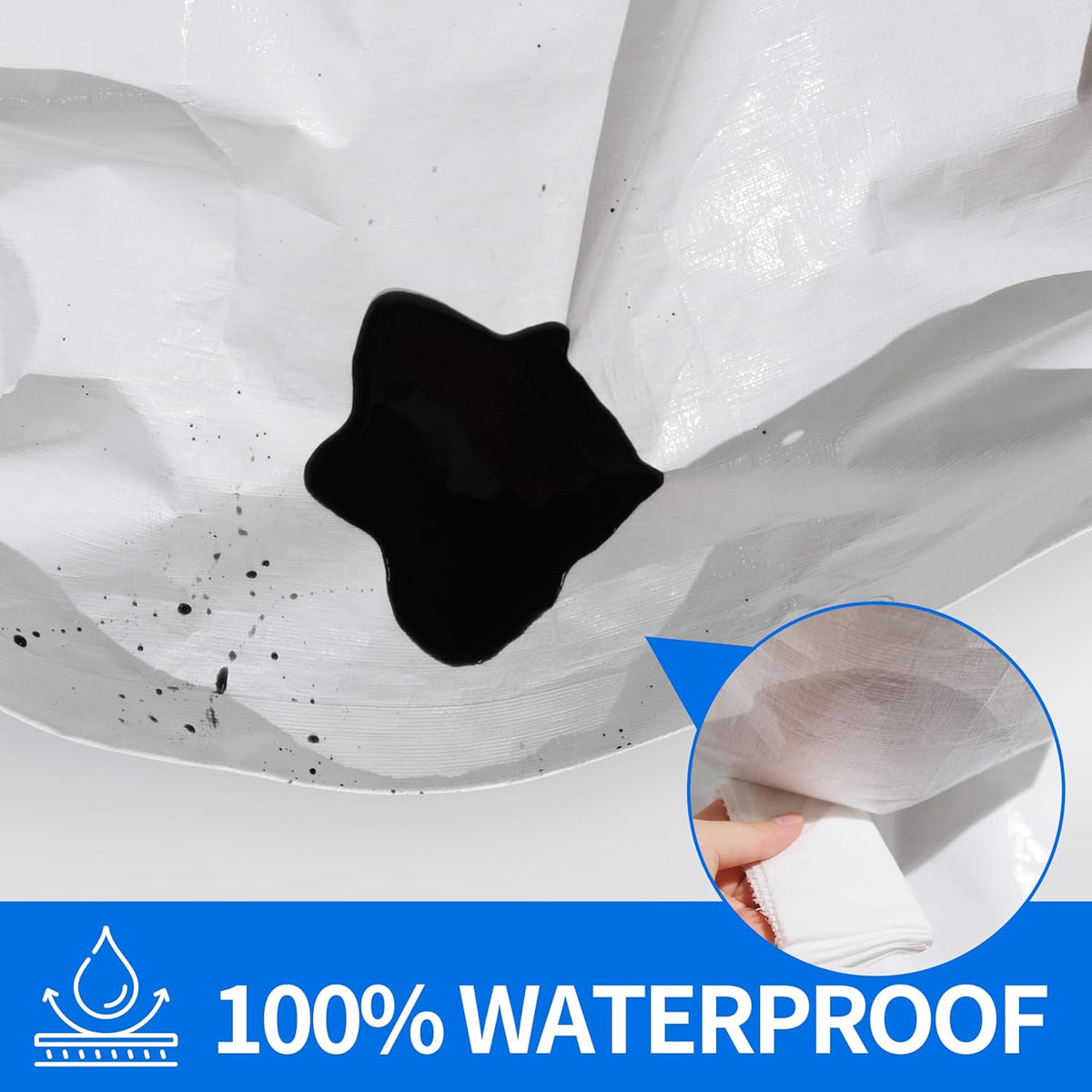 Tarp 5x7(4packs) ft Heavy Duty 12mil 100% Waterproof High Durability Multipurpose,Uv Resistant,White Tarp Suitable for Swimming Pools, Boats, Camping, Courtyards, Etc -by MVPNET