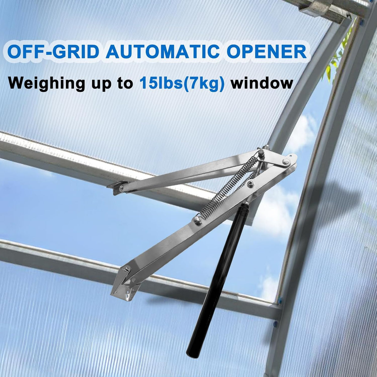 UYGALAXY Greenhouse Automatic Window Opener Kit - Roof Vent Auto Opener Solar Heat Sensitive Agricutural Lift Up to 15lbs Dual Spring Opener for Ventilation