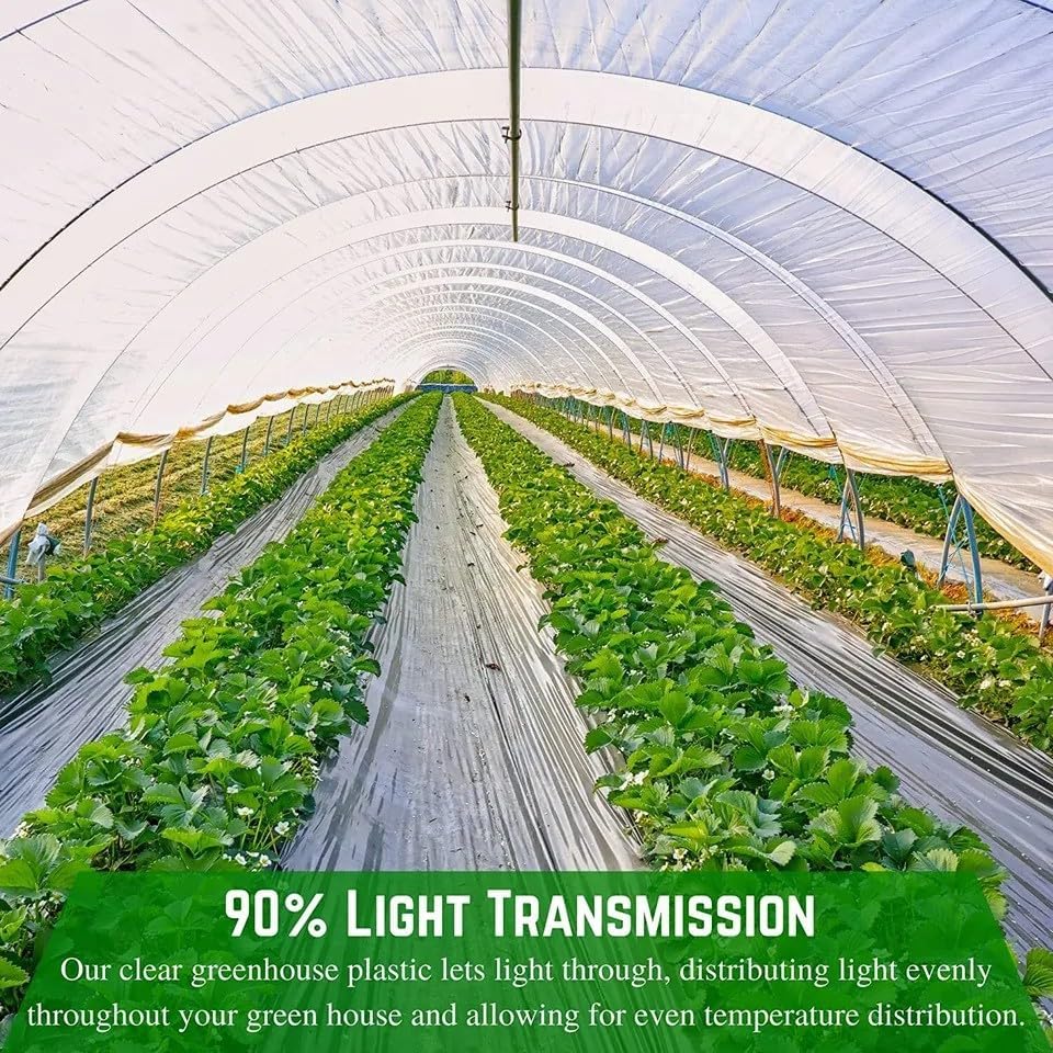 Farm Plastic Supply 4 Year Clear 6 mil Greenhouse Plastic Sheeting - Polyethylene Transparent Greenhouse Film (36' x 20')