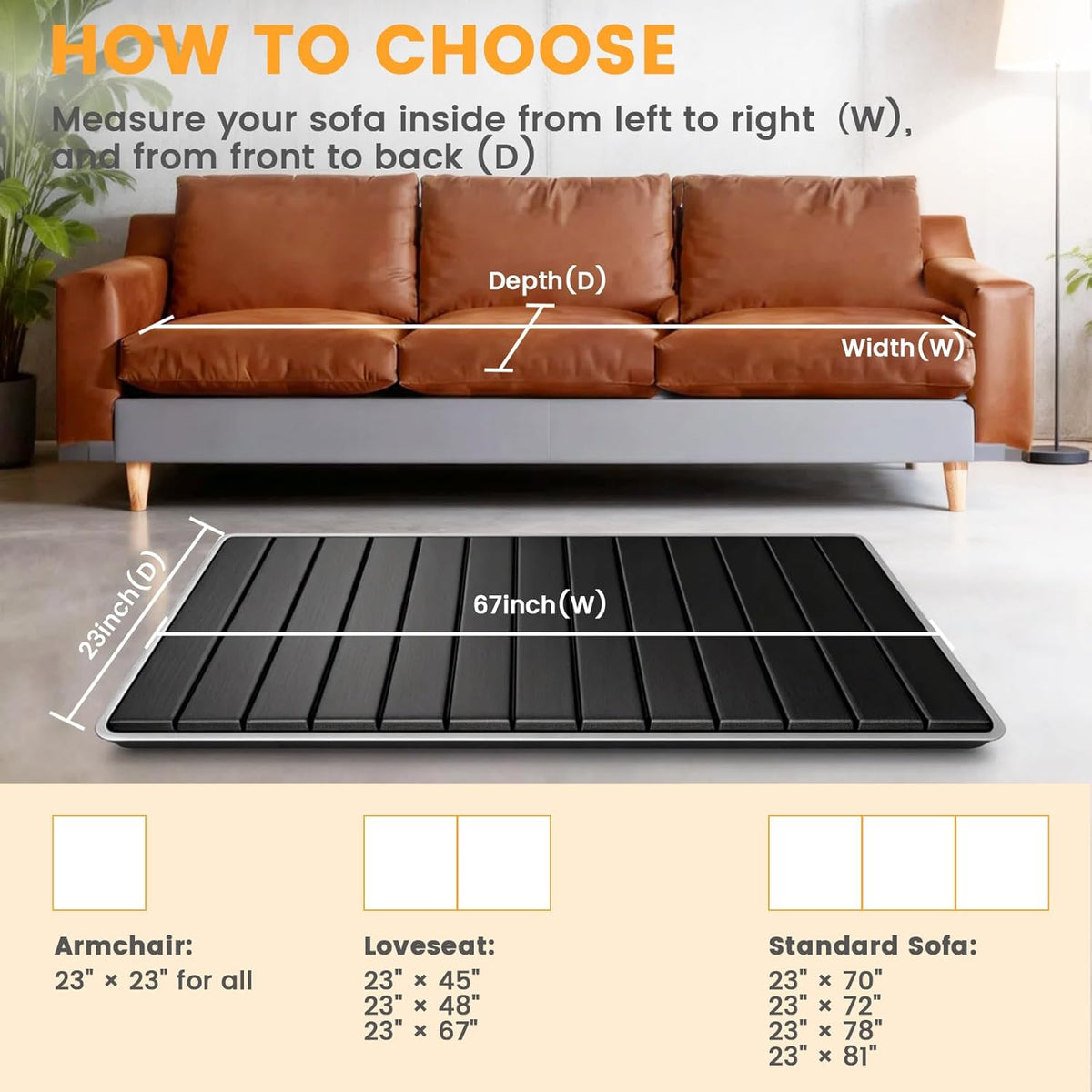 LISRRZHEN] 23''x67'' Couch Cushion Support Board, Sofa Cushion Sagging Repair, Extend Sofa Life, Easy to Install, Multiple for All Sofas