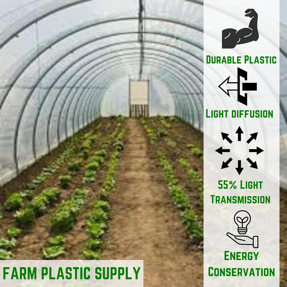 Farm Plastic Supply - 6 Mil White Plastic Sheeting - Overwintering Film, 6 Mil White Plastic Film, Greenhouse Plastic, Durable Plastic Sheeting (16' x 40')