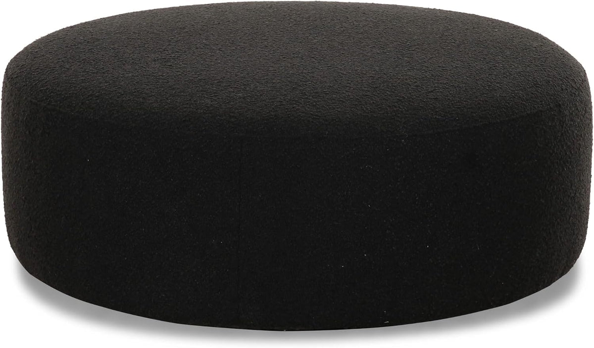 Tov Furniture Broohah Black Boucle Ottoman