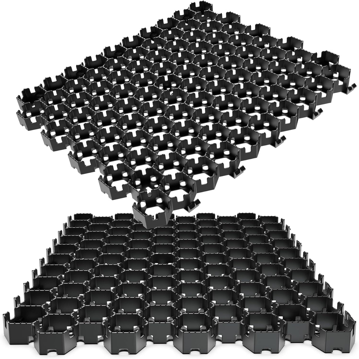 Vodaland Permeable HexPave System - Grass & Gravel Pavers - 100% Recycled PPE Plastic, Handles 27,000 lbs, 1" Depth, 65 s.f / 22 Units