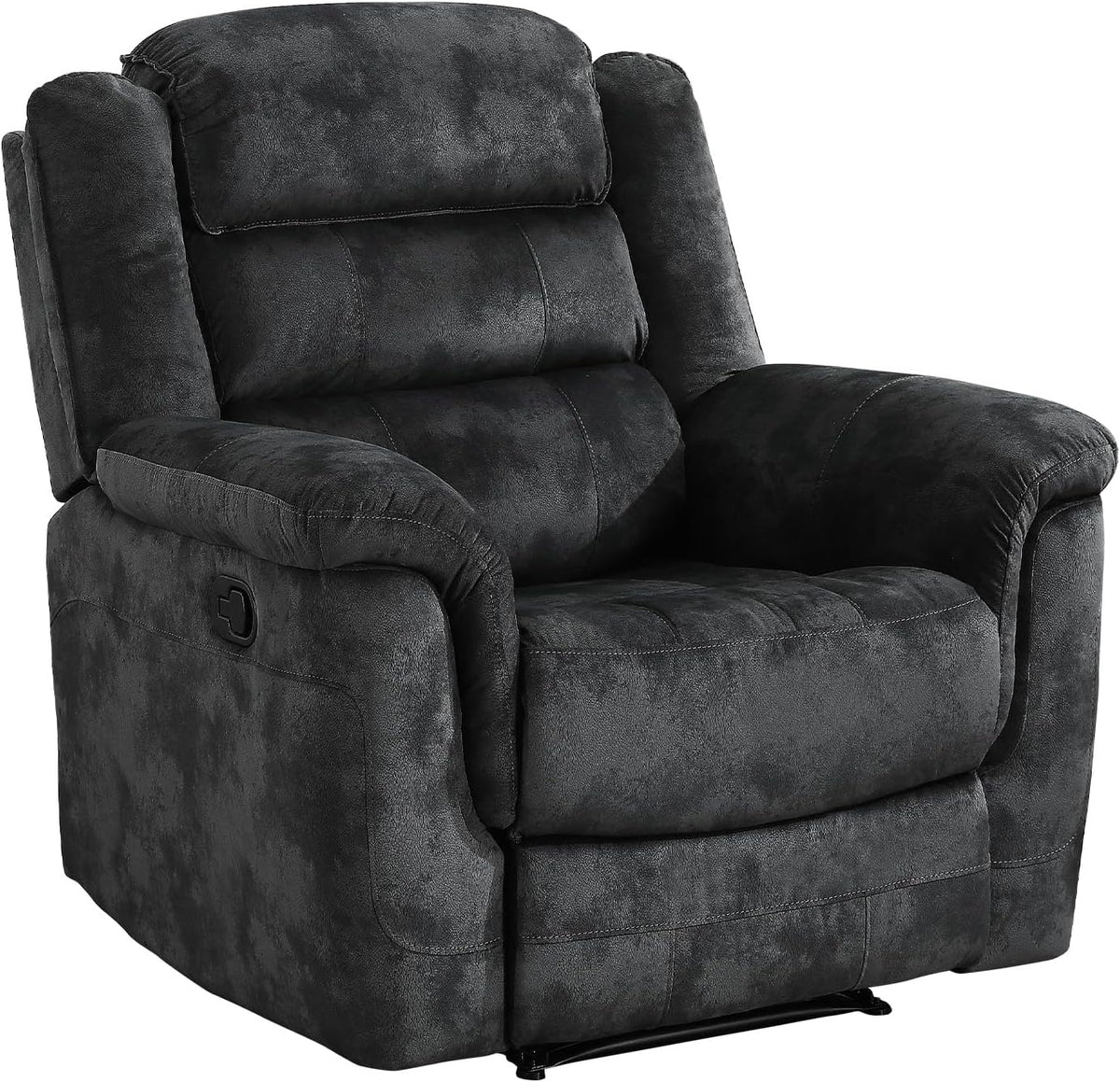 EBELLO Manual Recliner Chair, Soft Fabric Recliner Sofa with Overstuffed Armrest and Backrest for Living Room, Bedroom, Grey