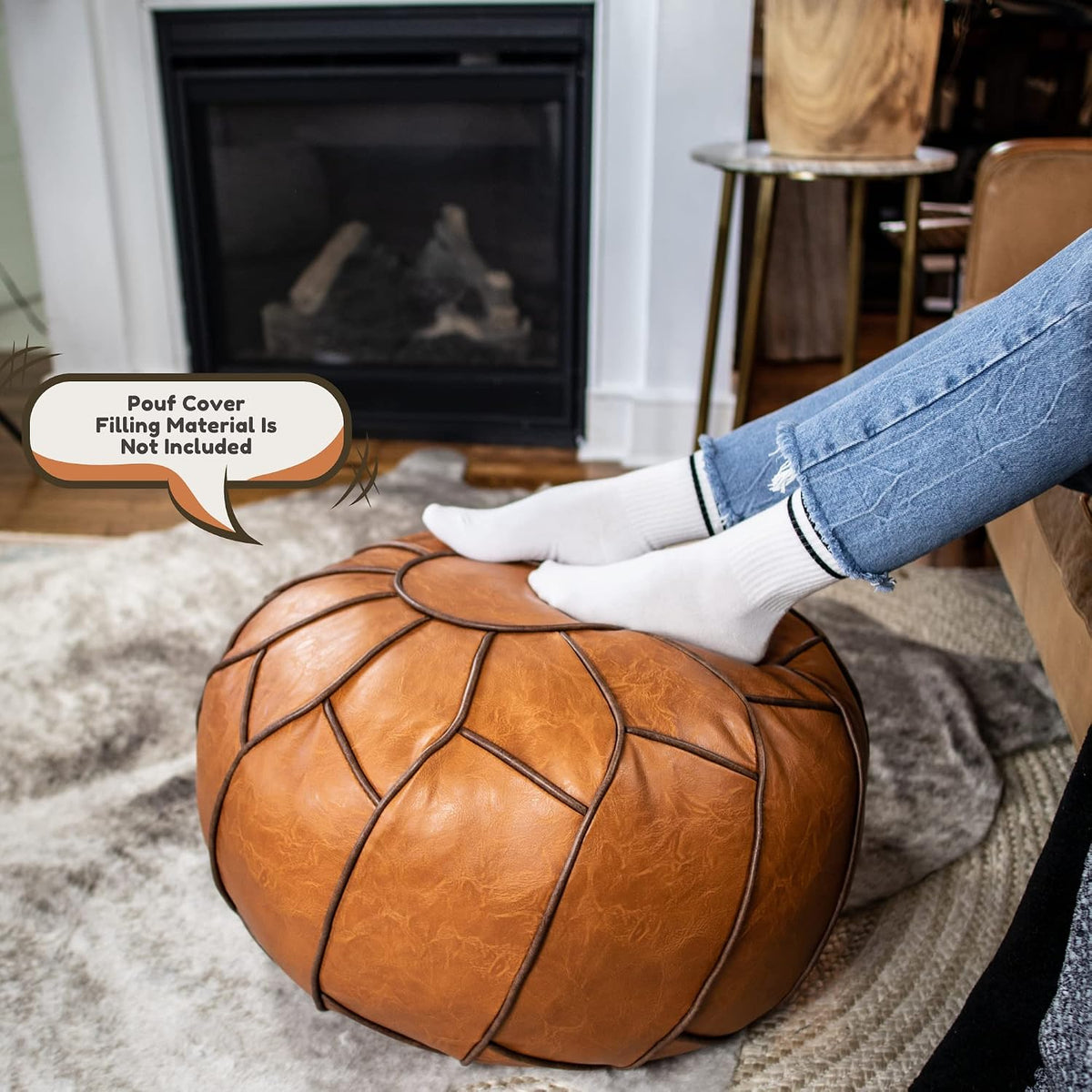 Moderner Pouf Ottoman Pumpkin Color