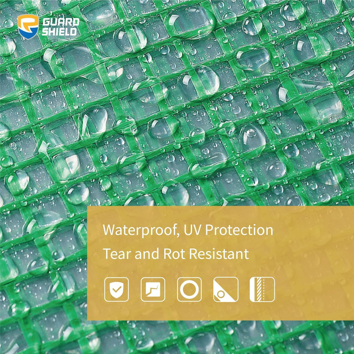 GUARD SHIELD Clear Green Tarp Heavy Duty 6x8 Feet Waterproof for Greenhouse Outdoor Garden Poly Cover UV Resistant 3x3 Weave 10mil