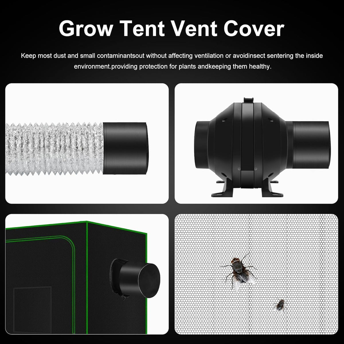 MELONFARM Air Filtration Kit 6", Built-in 14cm Fan Low Nois Carbon Filter with 12-Speed Controller, 8' Ducting, Cooling & Ventilation System for Grow Tents, Indoor Gardening, Hydroponics 6“x13.4