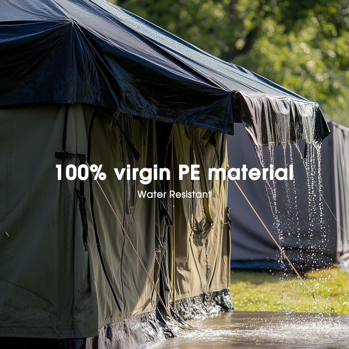 Yescom 12x20 Ft 14 Mil Heavy Duty Reinforced Poly Tarp Reversible Waterproof Tarpaulin Ground Sheet Cover Reversible Silver Black Tarps