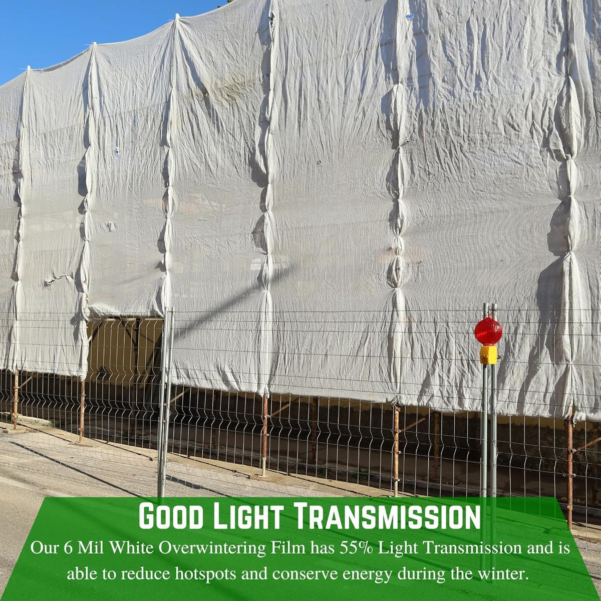 Farm Plastic Supply - 6 Mil White Plastic Sheeting - Overwintering Film, 6 Mil White Plastic Film, Greenhouse Plastic, Durable Plastic Sheeting (32' x 50')