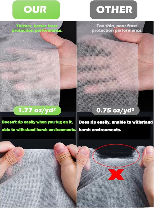 Abimars Thicker Plant Covers Freeze Protection 1.77 oz/yd², 10ft x 33ft Reusable Floating Row Cover for Garden, Frost Cloth Plant Freeze Protection, Plant Blanket for Outdoor Plants