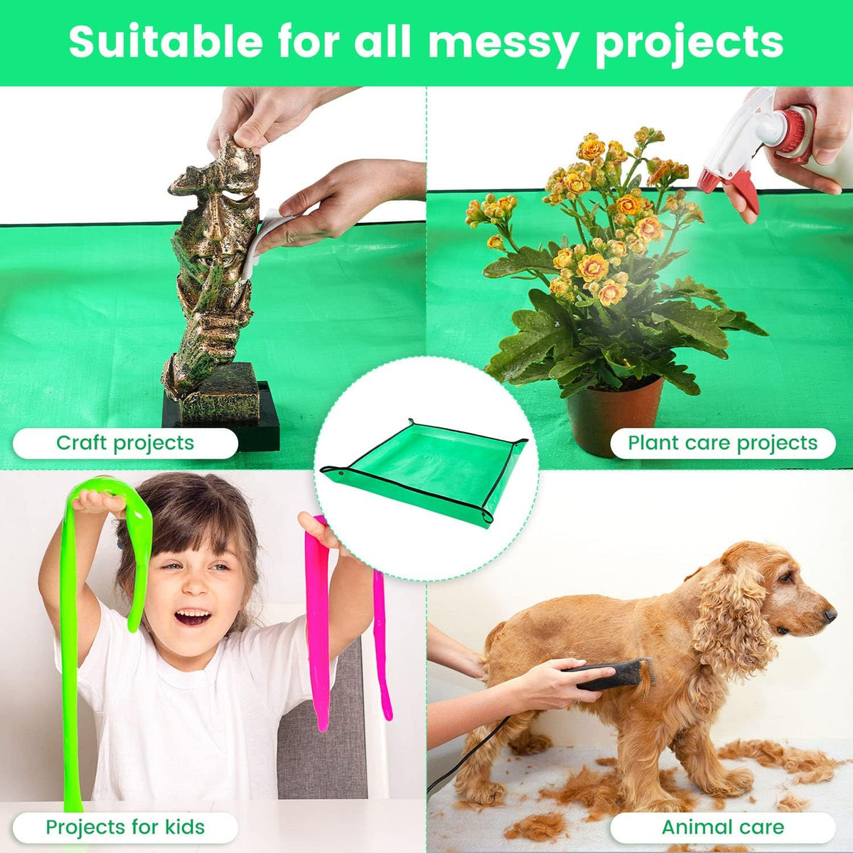 2 Pcs 26.8" x 26.8" Potting Mat for Indoor Plants Transplanting Control Mess Square Repotting Mat Gardening Gifts