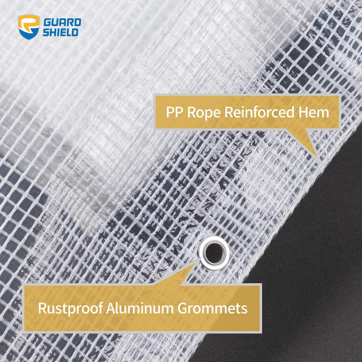 GUARD SHIELD Clear White Tarp Heavy Duty 12x20 Feet Waterproof for Greenhouse Outdoor Garden Poly Cover UV Resistant 3x3 Weave 10mil (2-Pack)