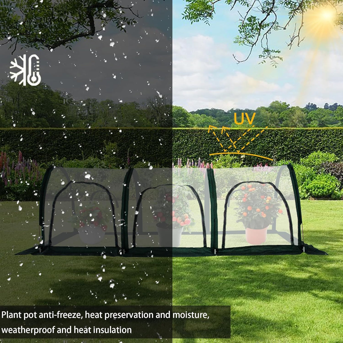 Portable Tunnel Greenhouse for Outdoors - Transparent Mini Greenhouses Ideal for Backyards and Outdoor Vegetable Cultivation (3M)
