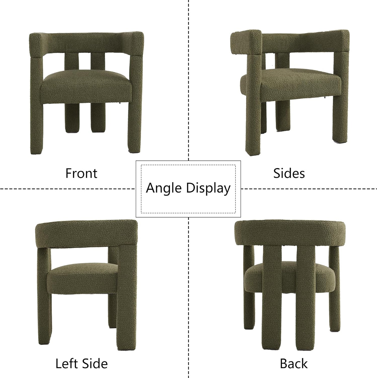Modern Dining Chair Set of 4 Living Room Chairs,Upholstered Barrel Chair | boucle chair set dining room chair black dining chairs unique dining chair set