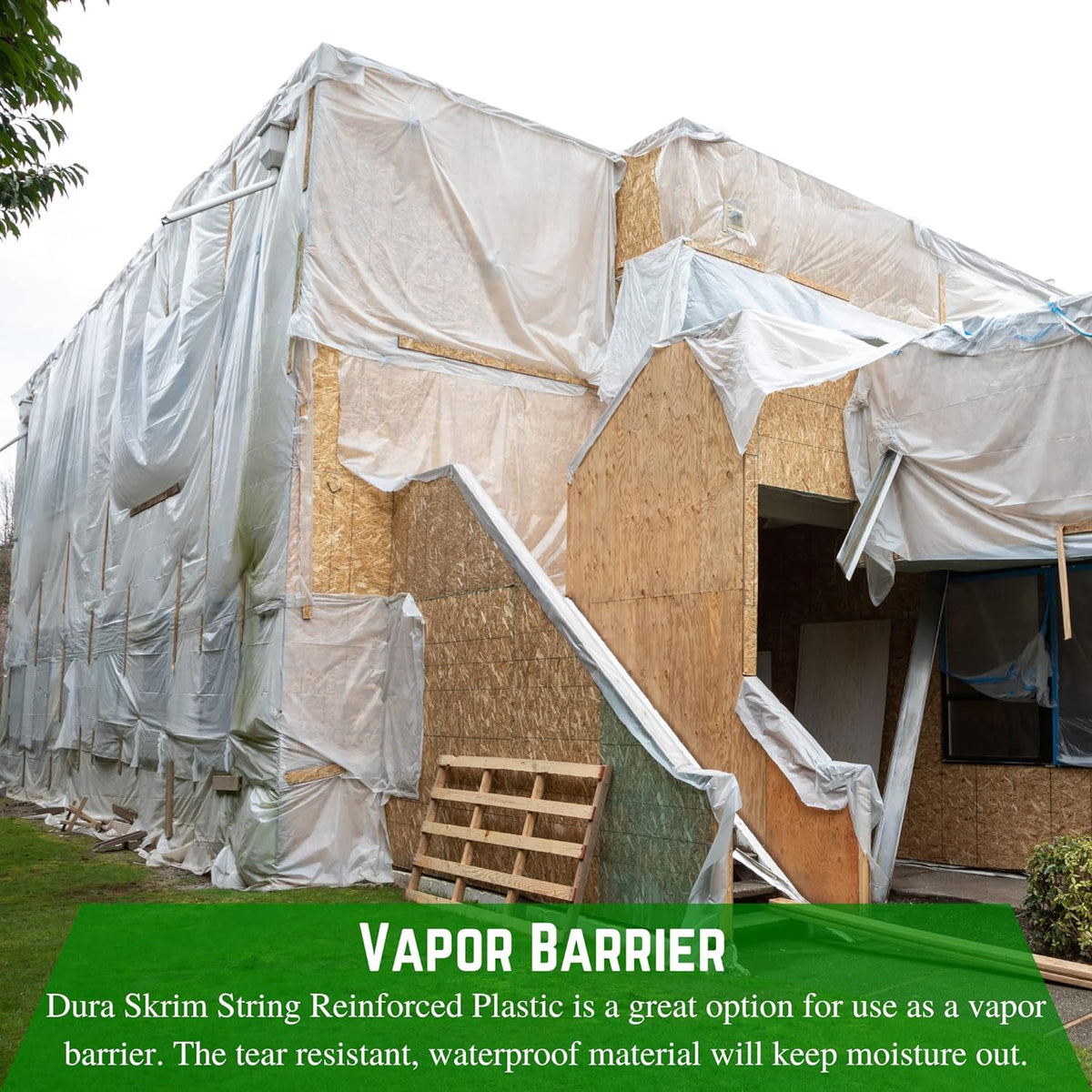 Farm Plastic Supply - Dura Skrim String Reinforced Clear Plastic Sheeting - 10 Mil - (40' x 75') - UV-Rated Extra Heavy Duty Poly Film Tear Resistant, Vapor Barrier Polyethylene Roll for Construction