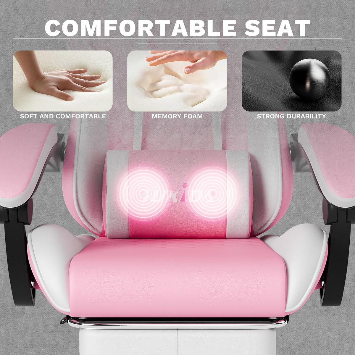 Ergonomic Video Gamer Chairs Gaming Computer Chairs Gamer Chairs for Adults Massage Lumbar Support Swivel Height Adjustable Headrest Backrest