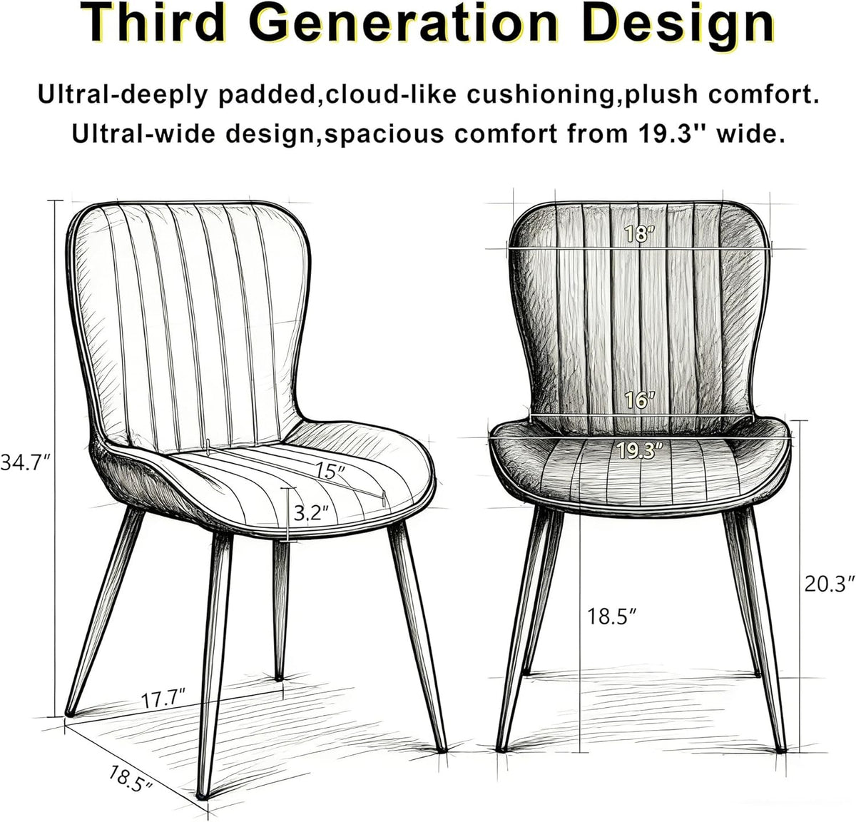 Dining Chairs Set of 2,Pink Leather Dining Chair Upholstered,Kitchen Chair,Modern Dining Room Chairs with Black Metal Legs Frame for Restaurant,Dining Room,Cafe