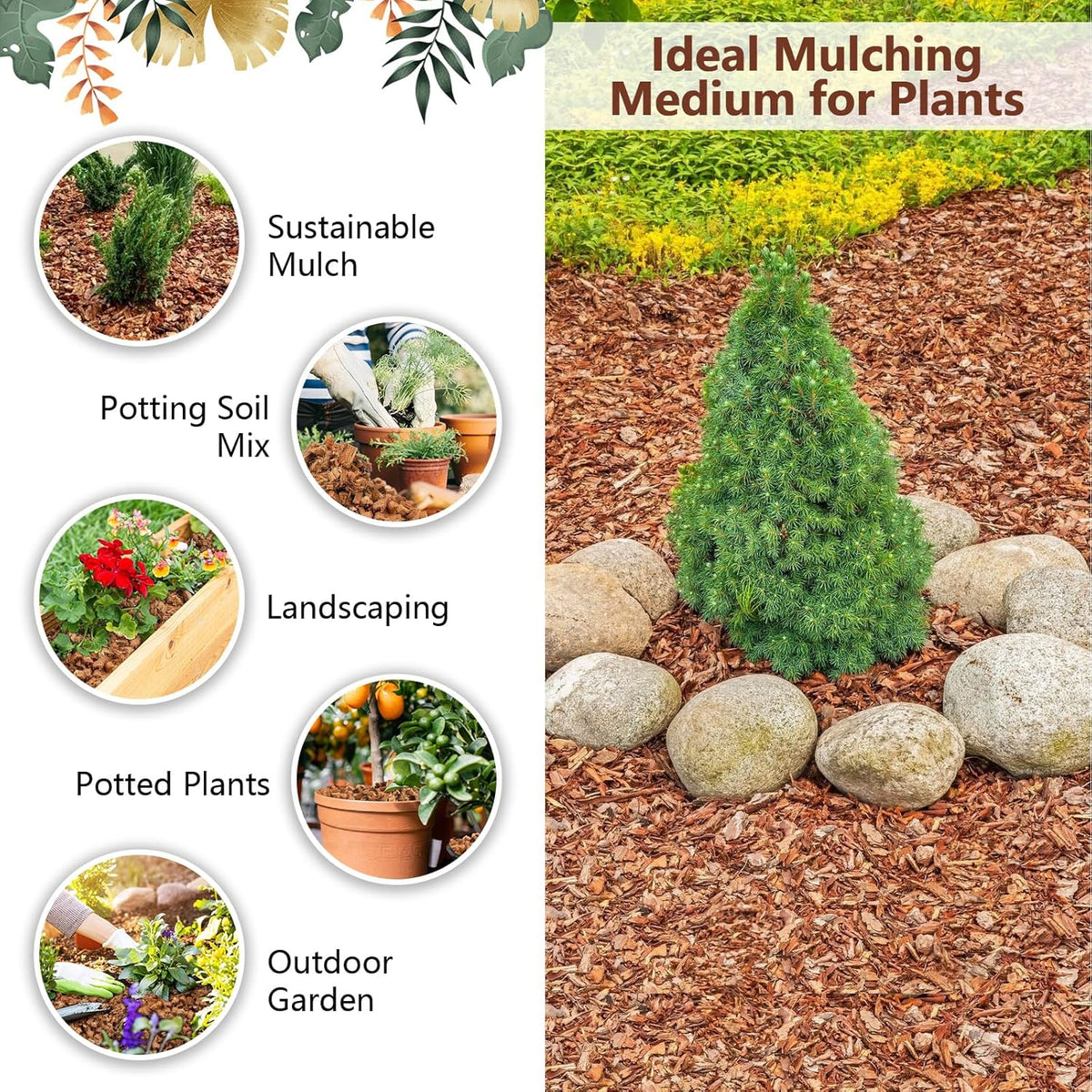 Legigo 4 Pack Coco Husk Chips- 4.4 LB 100% Organic Coconut Coir Chips Brick Potting Soil Mix with Low EC & PH Balance, Compressed Coconut Substrate Coco Chips Mulch Medium for Garden, Flowers, Plants