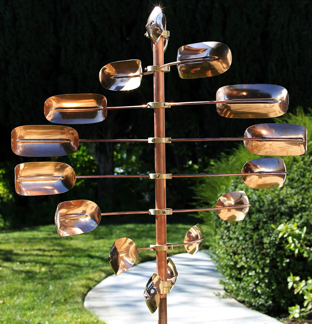 Stanwood Wind Sculpture Kinetic Copper Wind Spinner - Lucky 8 Twirler