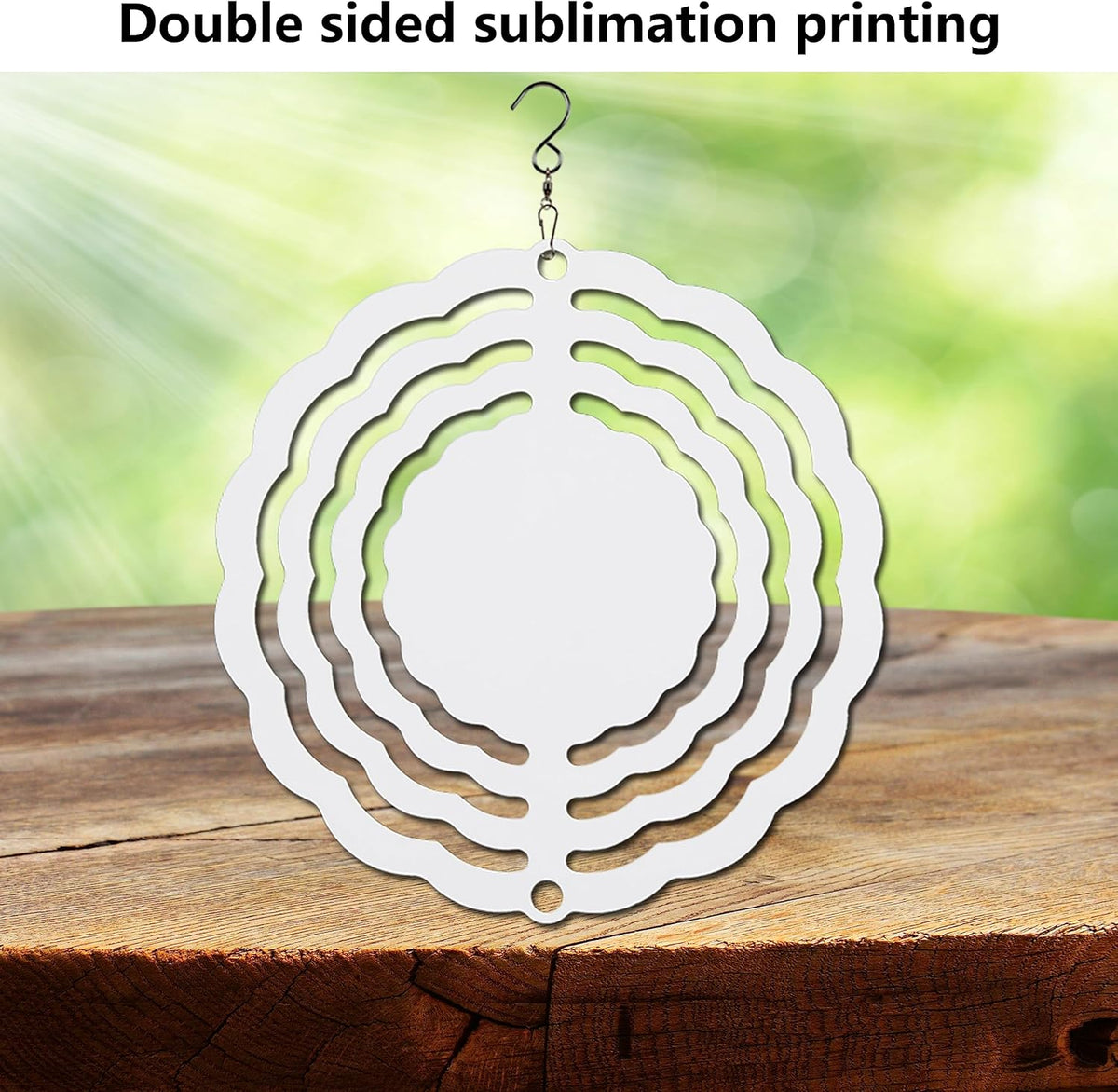 10 pcs Sublimation Wind Spinner Blanks 3 Inch Round 3D Aluminum Sublimation Blanks Wind Spinners Bulk Hanging Wind Spinners DIY Crafts Sublimation Ornaments
