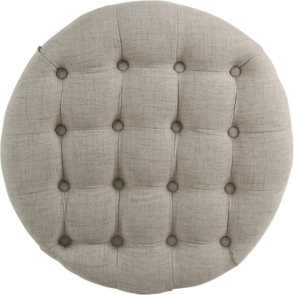 Homepop Home Decor Button Tufted Woven Round Storage Ottoman Large