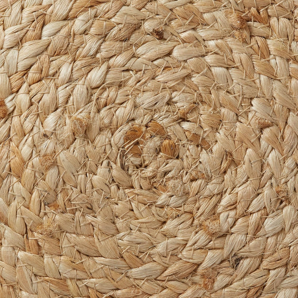 Casafield Hand-Braided Jute Pouf Ottoman Footrest, 19" W x 19" D x 10-1/2" H - Round, Natural Woven Boho Floor Cushion, Home Decor for Living Room